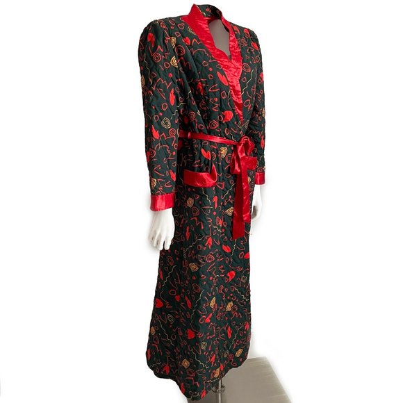 Diane von Furstenberg Quilted Vintage Bathrobe Vintage 80s - Picture 2 of 10